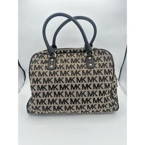 Michael Kors Satchel Handbag With Monogram On Canvas